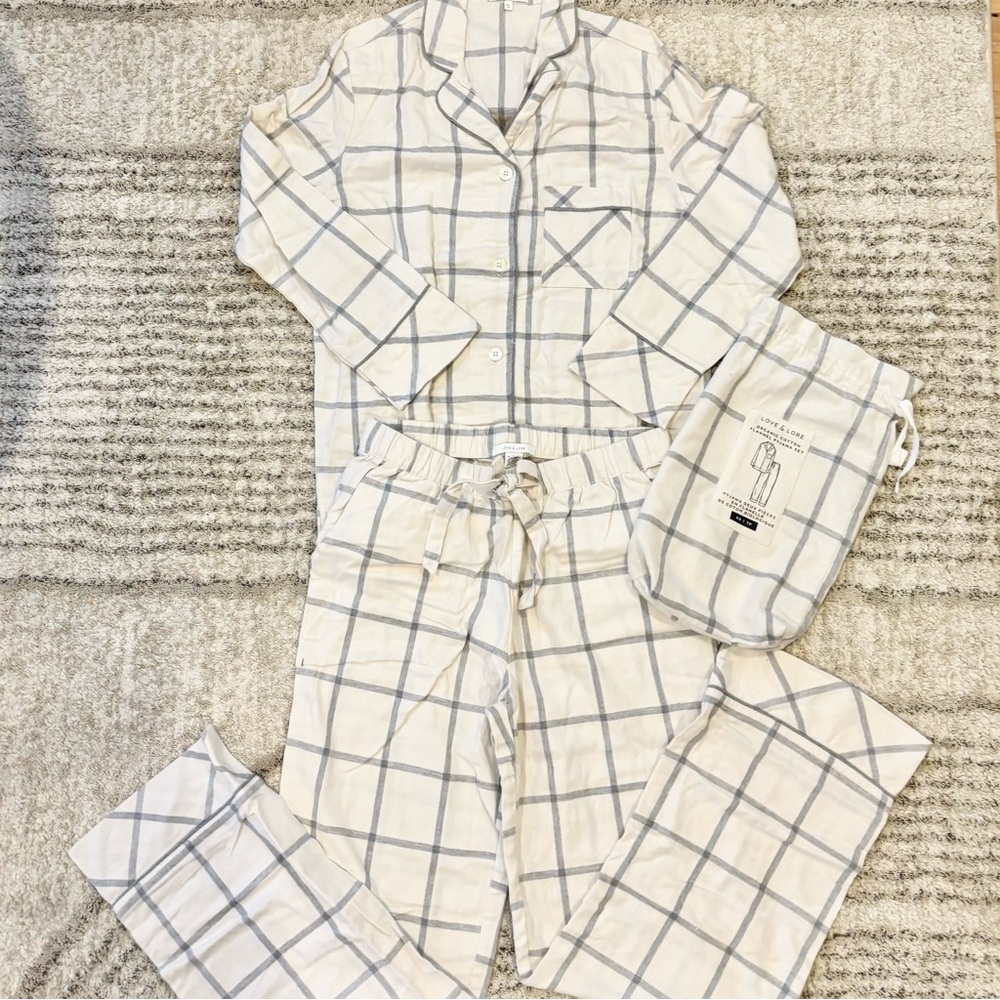 Love & Lore Organic Cotton Flannel Pyjama Set